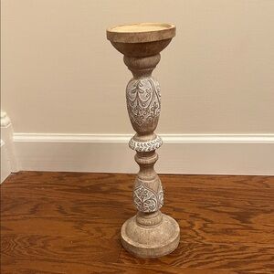 Hobby Lobby Rustic Brown and Cream Candle Holder